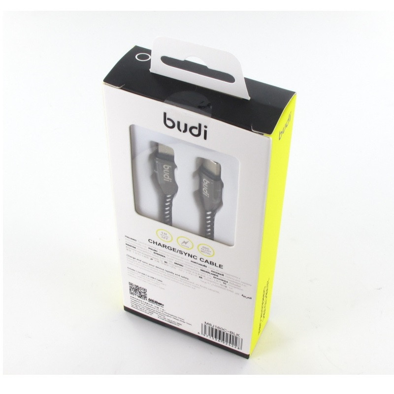 Kabel USB-C - USB-C 2.4A. 1M Budi Czarny