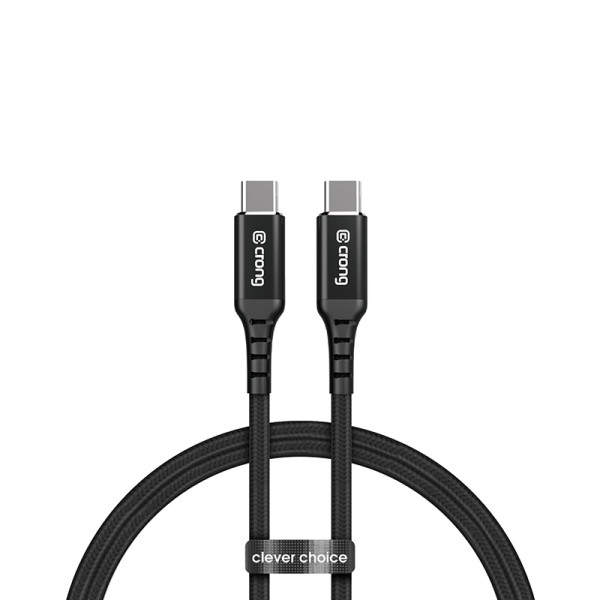 Kabel 100W 5A USB-C Do USB-C Fast Charging 120 cm Crong Armor Link Czarny