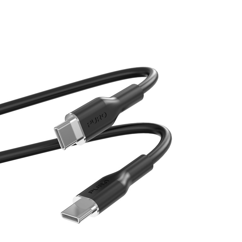 Kabel USB-C Do USB-C 1.5 m Puro Icon Soft Cable Czarny