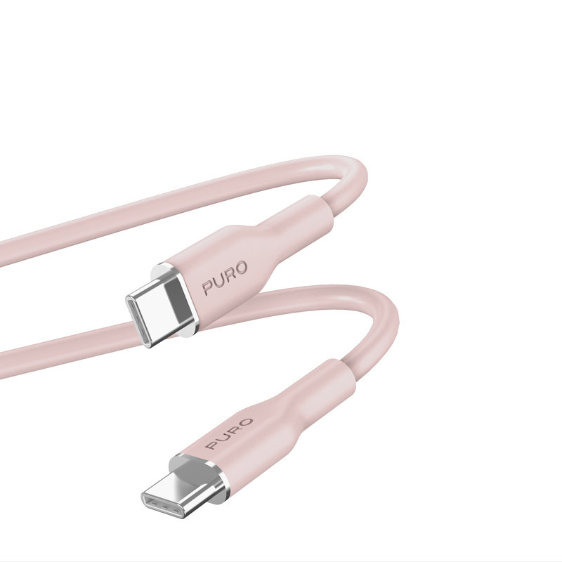 Kabel USB-C Do USB-C 1.5 m Puro Icon Soft Cable Różowy