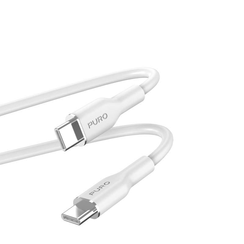 Kabel USB-C Do USB-C 1.5 m Puro Icon Soft Cable Biały