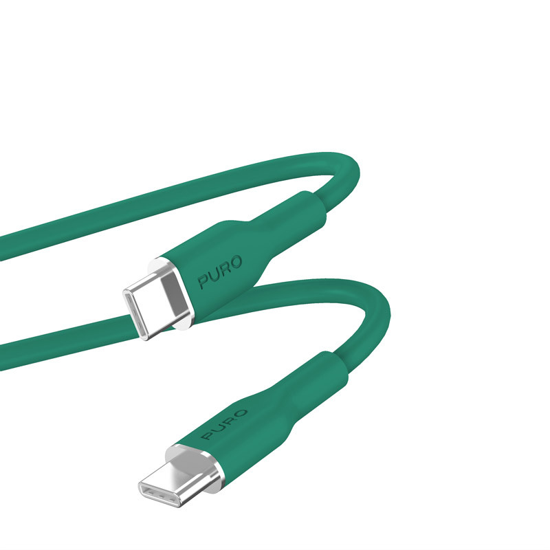 Kabel USB-C Do USB-C 1.5 m Puro Icon Soft Cable Zielony