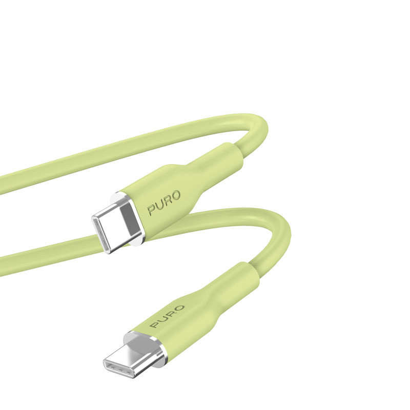 Kabel USB-C Do USB-C 1.5 m Puro Icon Soft Cable Zielony