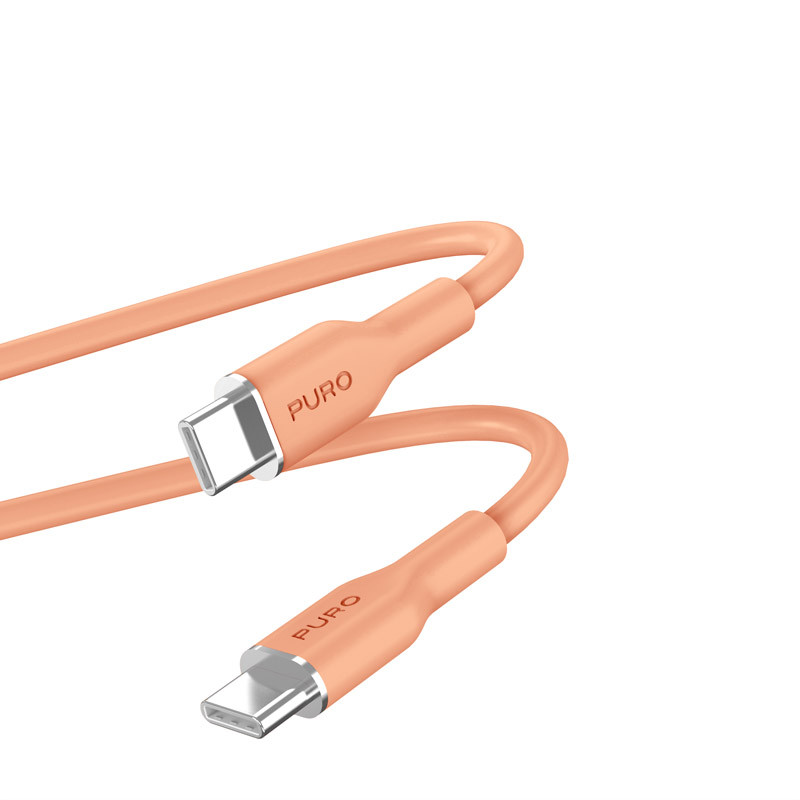 Kabel USB-C Do USB-C 1.5 m Puro Icon Soft Cable Pomarańczowy