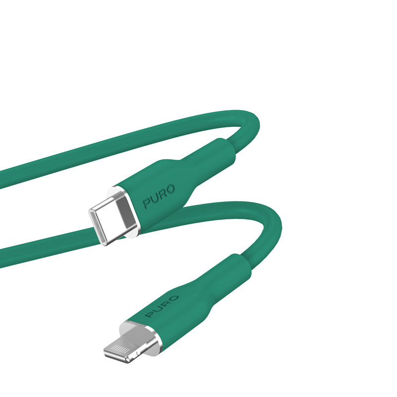 Kabel USB-C Do Lightning Certyfikat Mfi 1.5 m Puro Icon Soft Cable Zielony