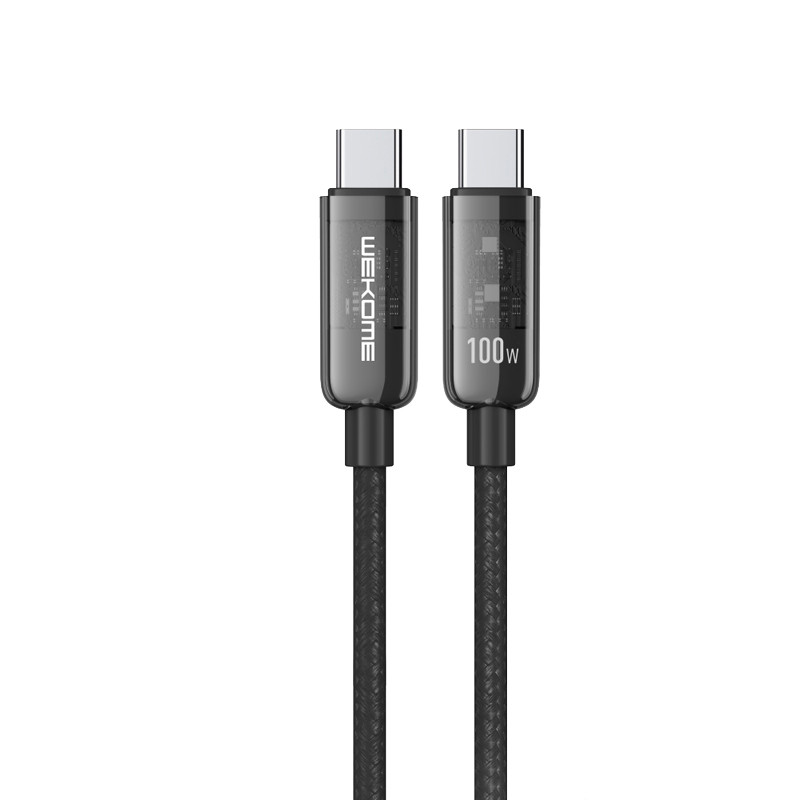 Kabel Połączeniowy USB-C Do USB-C Super Fast Charging 100 W 1 m Wekome WDC-193 Vanguard Series Czarny