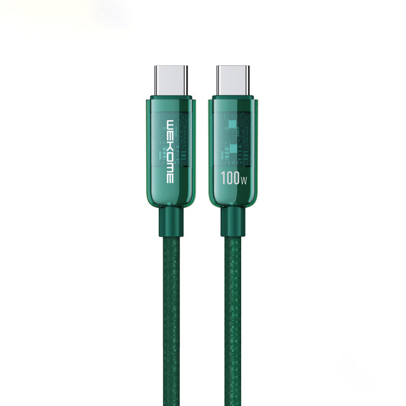 Kabel Połączeniowy USB-C Do USB-C Super Fast Charging 100 W 1 m Wekome Wdc - 193 Vanguard Series Zielony