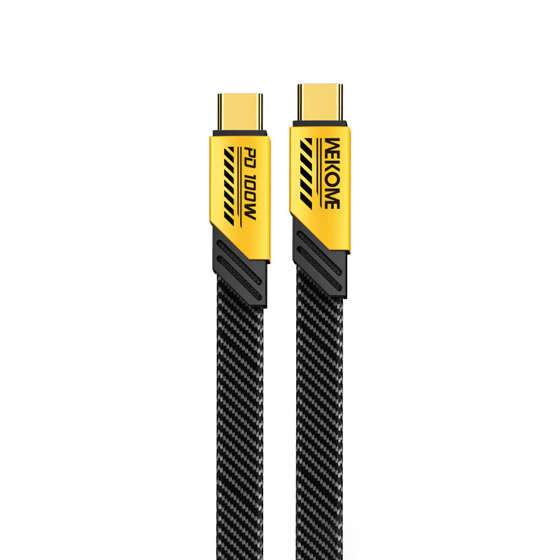 Kabel Połączeniowy USB-C Do USB-C 100 W Fast Charging 1.2 m Wekome Wdc - 192 Mecha Series Żółty