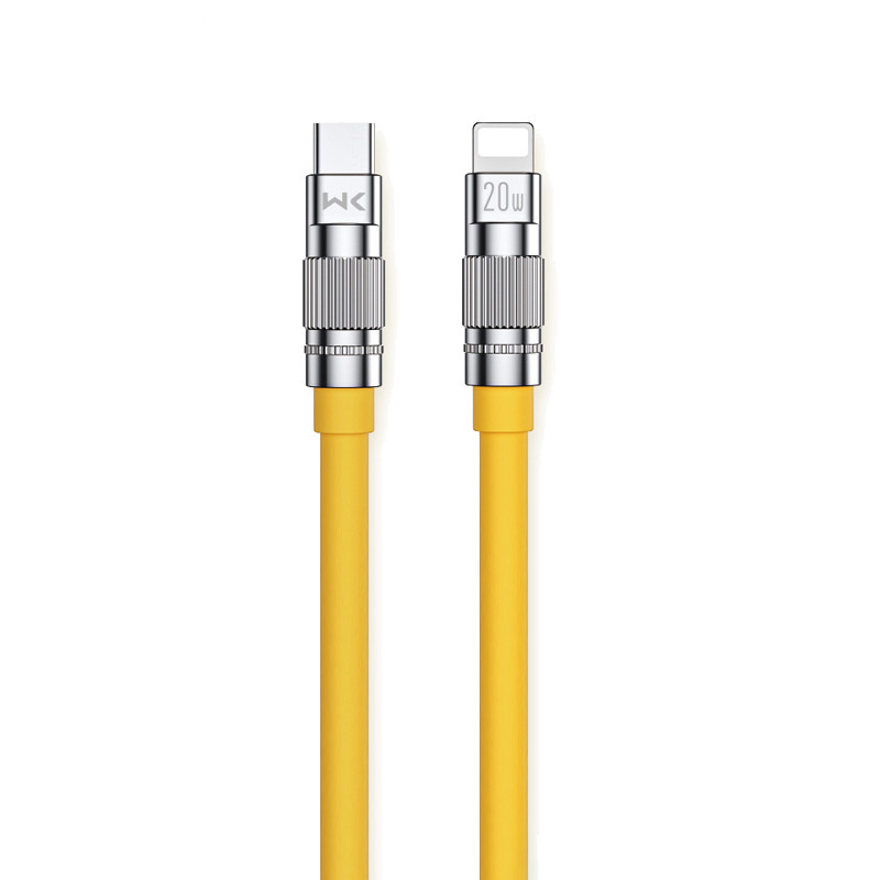 Kabel Połączeniowy USB-C Do Lightning Fast Charging PD 20 W 1.2 m Wekome Wdc - 187 Wingle Series Żółty