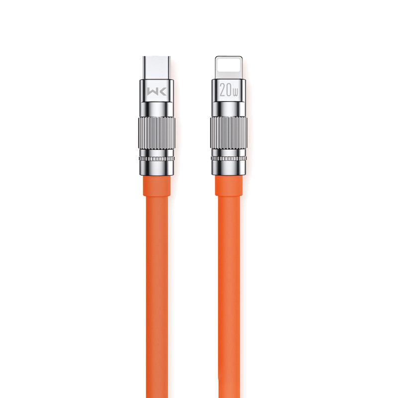 Kabel Połączeniowy USB-C Do Lightning Fast Charging PD 20 W 1.2 m Wekome WDC-187 Wingle Series Pomarańczowy
