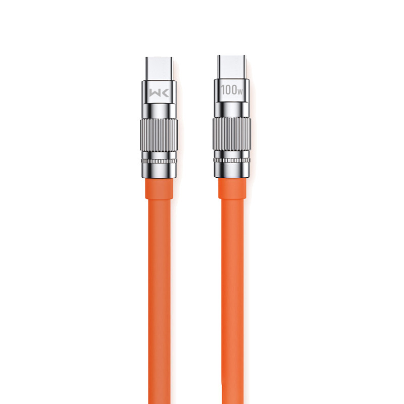 Kabel Połączeniowy USB-C Do USB-C 100W Fast Charging 1 m Wekome WDC-188 Wingle Series Pomarańczowy