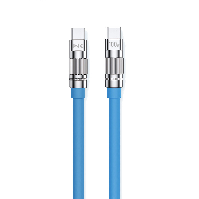 Kabel Połączeniowy USB-C Do USB-C 100W Fast Charging 1 m Wekome WDC-188 Wingle Series Niebieski