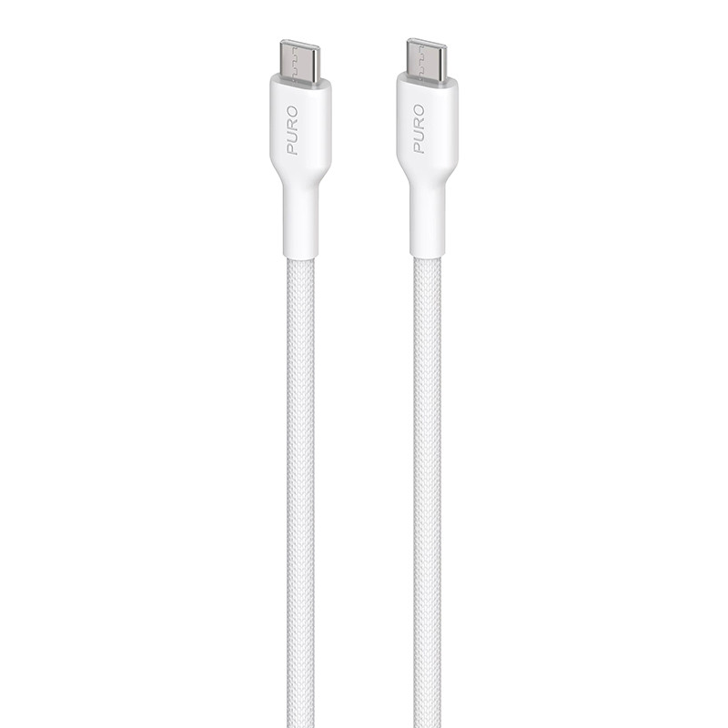 Kabel W Oplocie Heavy Duty USB-C Do USB-C 1.2 m Puro Fabric Biały