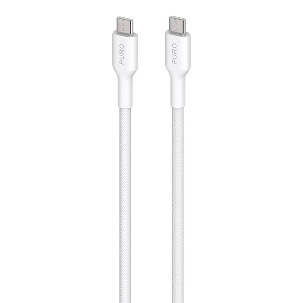 Kabel W Oplocie Heavy Duty USB-C Do USB-C 1.2 m Puro Fabric Biały