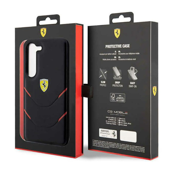 Etui Do Samsung Galaxy S23 Ferrari Hot Stamp Lines Czarny