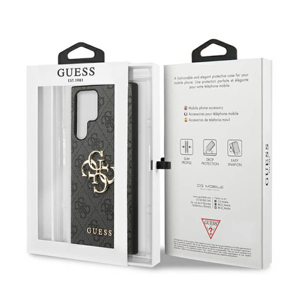 Etui Do Samsung Galaxy S23 Ultra Guess 4G Big Metal Logo Szary