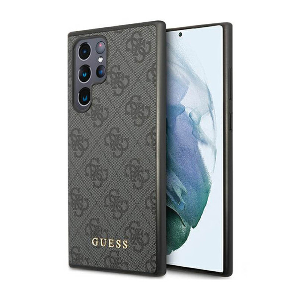 Etui Do Samsung Galaxy S23 Ultra Guess 4G Metal Logo Szary