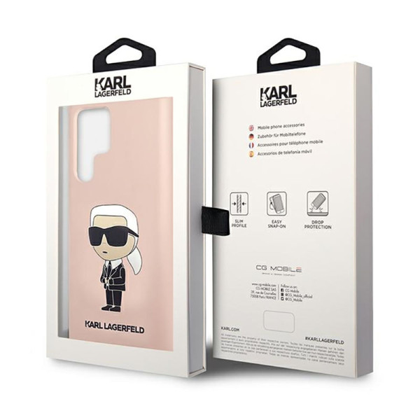 Etui Do Samsung Galaxy S23 Ultra Karl Lagerfeld Silicone NFT Ikonik Różowy