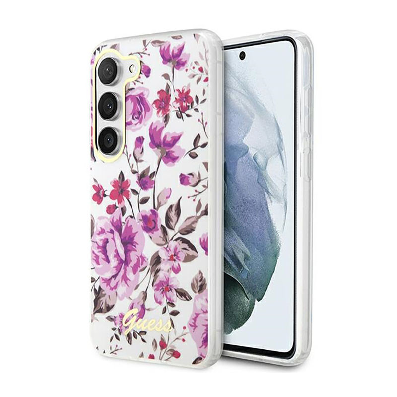 Etui Do Samsung Galaxy S23+ Guess Flower Collection Biały