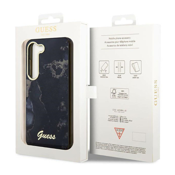 Etui Do Samsung Galaxy S23+ Guess Golden Marble Collection Czarny