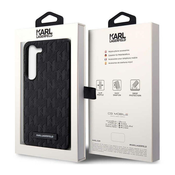 Etui Do Samsung Galaxy S23+ Karl Lagerfeld Saffiano Monogram Metal Logo Czarny