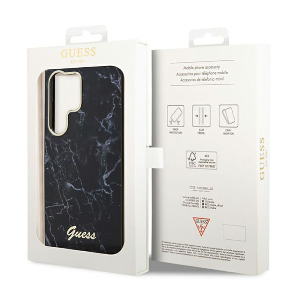 Etui Do Samsung Galaxy S23 Ultra Guess Marble Collection Czarny