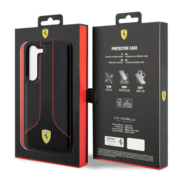 Etui Do Samsung Galaxy S23+ Ferrari Perforated 296P Collection Czarny