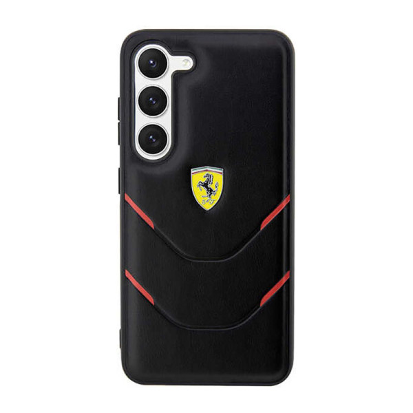 Etui Do Samsung Galaxy S23+ Ferrari Hot Stamp Lines Czarny