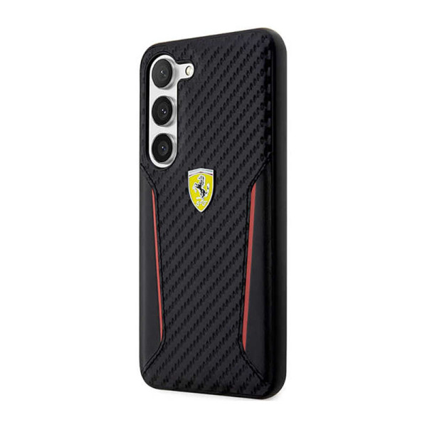 Etui Do Samsung Galaxy S23+ Ferrari Carbon Contrast Edges Czarny