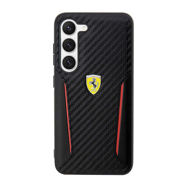 Etui Do Samsung Galaxy S23+ Ferrari Carbon Contrast Edges Czarny