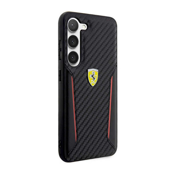 Etui Do Samsung Galaxy S23+ Ferrari Carbon Contrast Edges Czarny