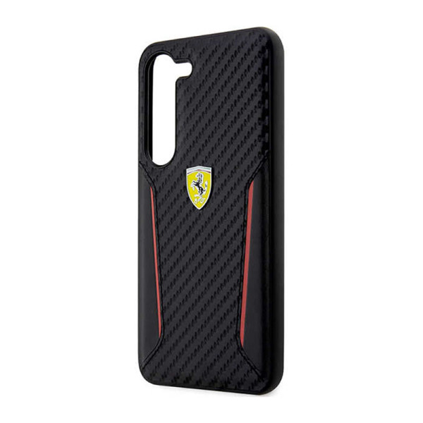 Etui Do Samsung Galaxy S23+ Ferrari Carbon Contrast Edges Czarny