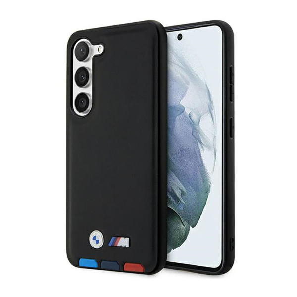 Etui Do Samsung Galaxy S23+ BMW Leather Hot Stamp Tricolor Czarny