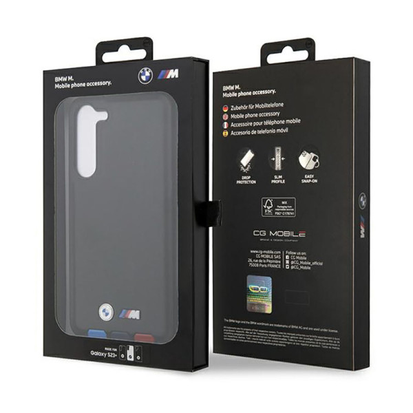 Etui Do Samsung Galaxy S23+ BMW Leather Hot Stamp Tricolor Czarny