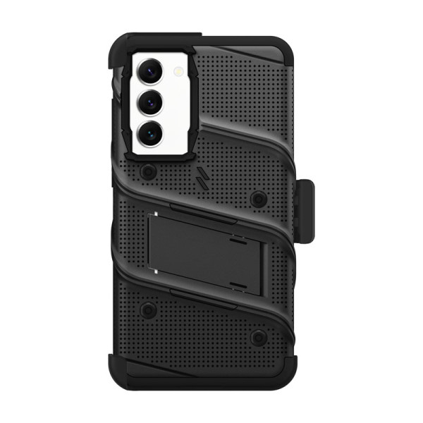 Etui Pancerne Do Samsung Galaxy S23+ Ze Szkłem 9H Na Ekran + Uchwyt Z Podstawką Zizo Bolt Series Czarny