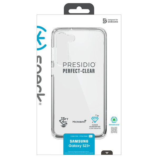 Etui Do Samsung Galaxy S23+ Z Powłoką Microban Speck Presidio Perfect-Clear Przezroczysty
