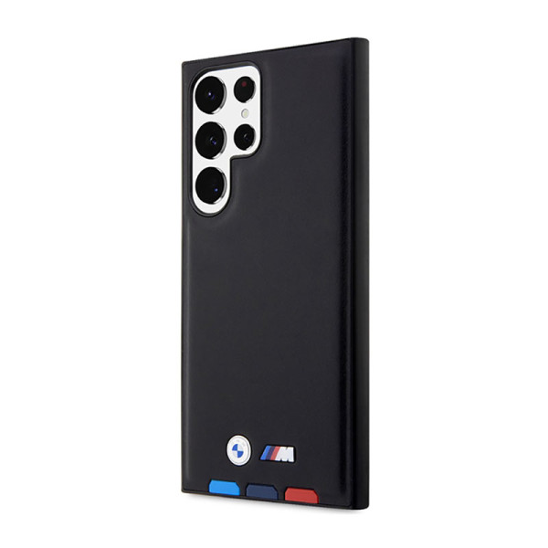 Etui Do Samsung Galaxy S23 Ultra BMW Leather Hot Stamp Tricolor Czarny