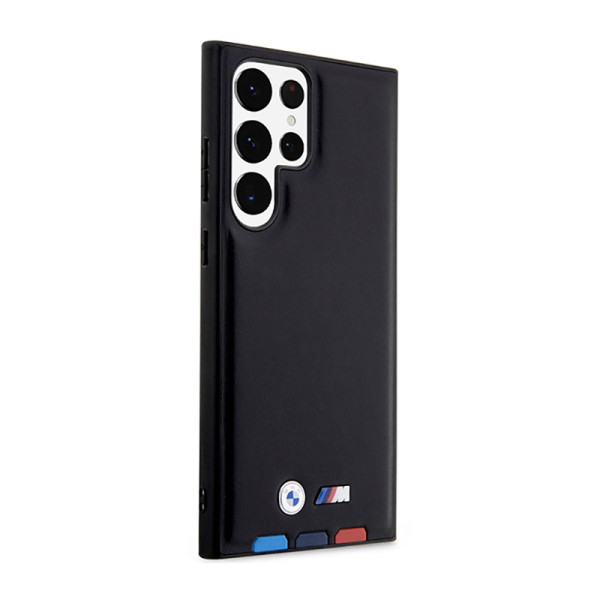 Etui Do Samsung Galaxy S23 Ultra BMW Leather Hot Stamp Tricolor Czarny