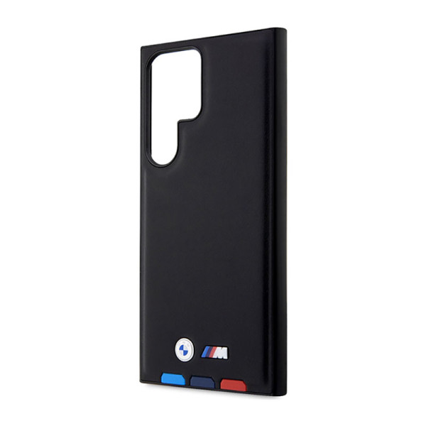 Etui Do Samsung Galaxy S23 Ultra BMW Leather Hot Stamp Tricolor Czarny