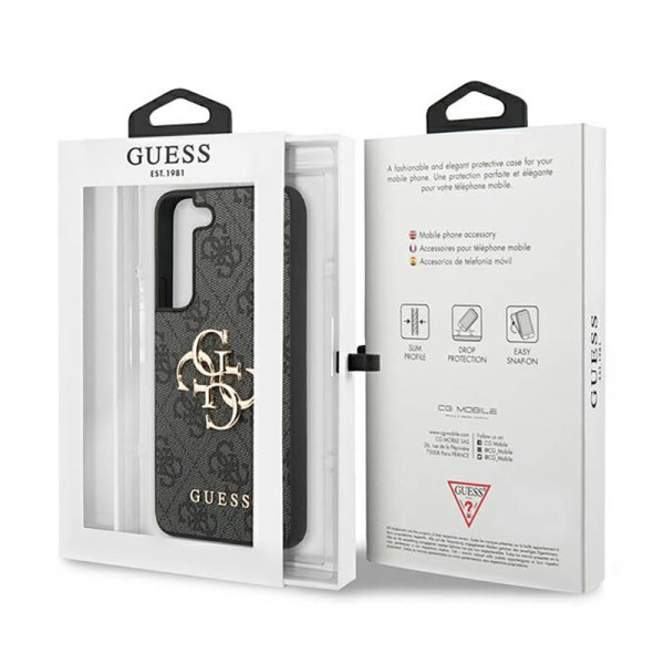Etui Do Samsung Galaxy S23 Guess 4G Big Metal Logo Szary