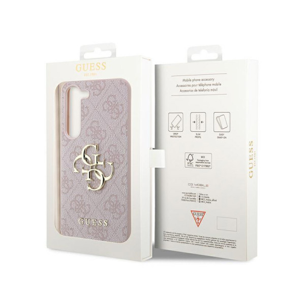 Etui Do Samsung Galaxy S23 Guess 4G Big Metal Logo Różowy