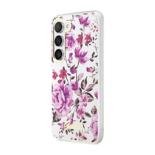 Etui Do Samsung Galaxy S23 Guess Flower Collection Biały