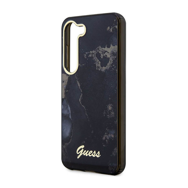 Etui Do Samsung Galaxy S23 Guess Golden Marble Collection Czarny