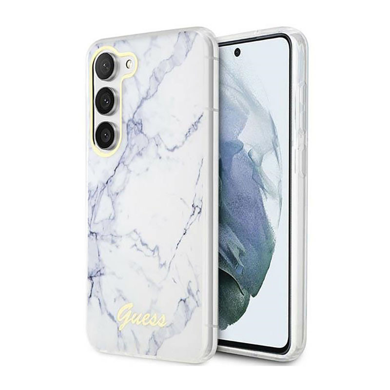 Etui Do Samsung Galaxy S23 Guess Marble Collection Biały