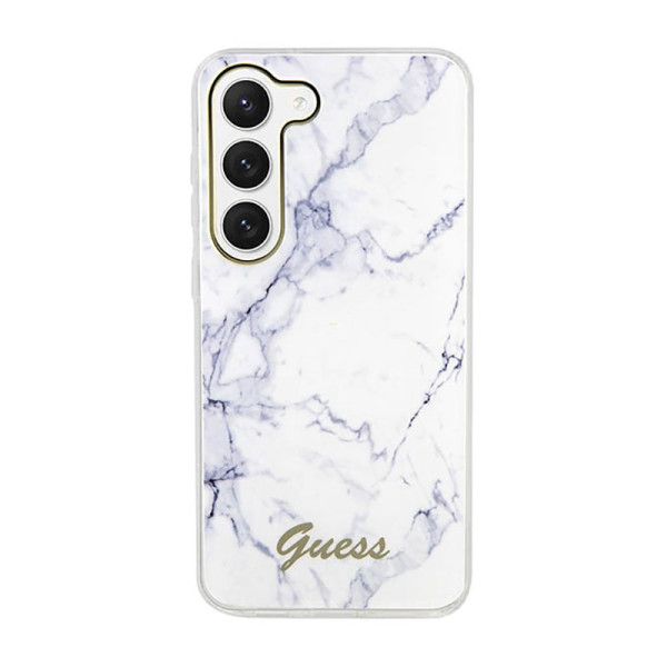 Etui Do Samsung Galaxy S23 Guess Marble Collection Biały