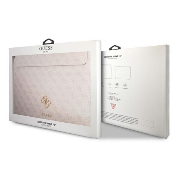 Etui Na Notebooka 13 " Guess 4G Big Metal Logo Computer Sleeve Różowy