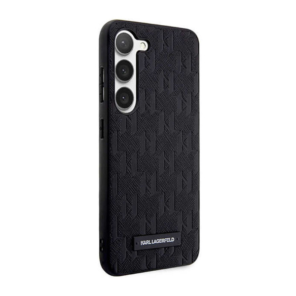 Etui Do Samsung Galaxy S23 Karl Lagerfeld Saffiano Monogram Metal Logo Czarny