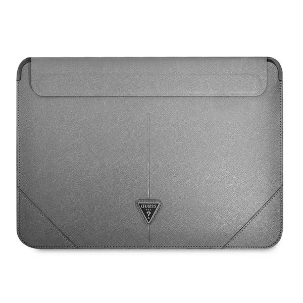 Etui Na Notebooka 13 " / 14 " Guess Saffiano Triangle Logo Sleeve Srebrny
