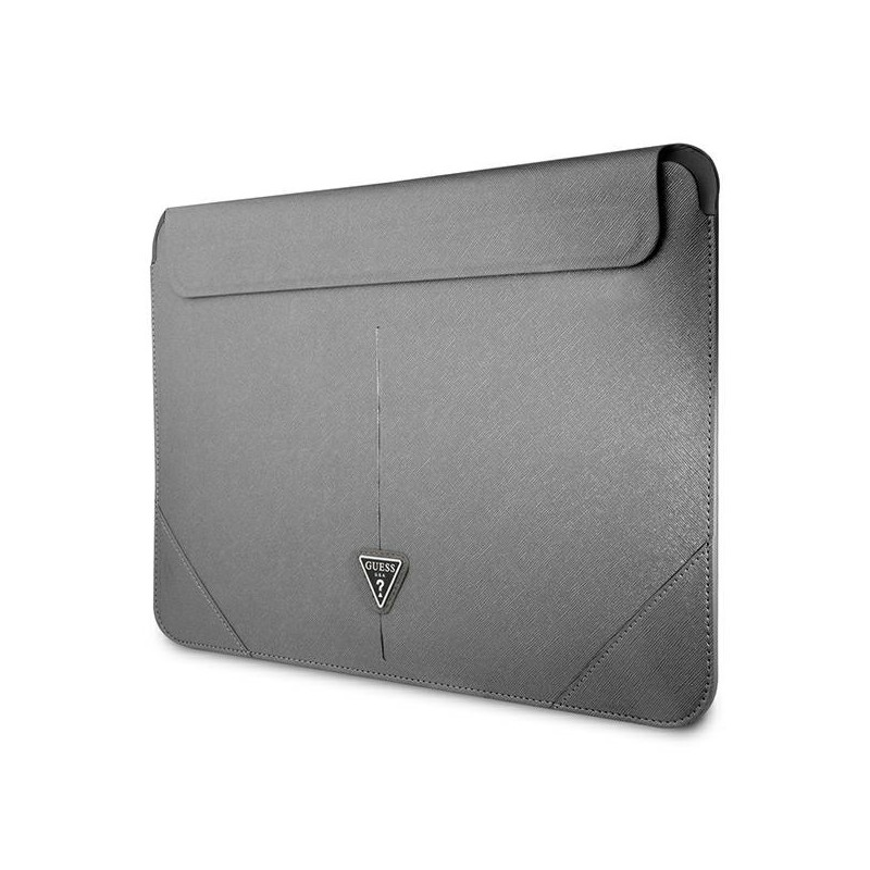 Etui Na Notebooka 16 " Guess Saffiano Triangle Logo Sleeve Srebrny
