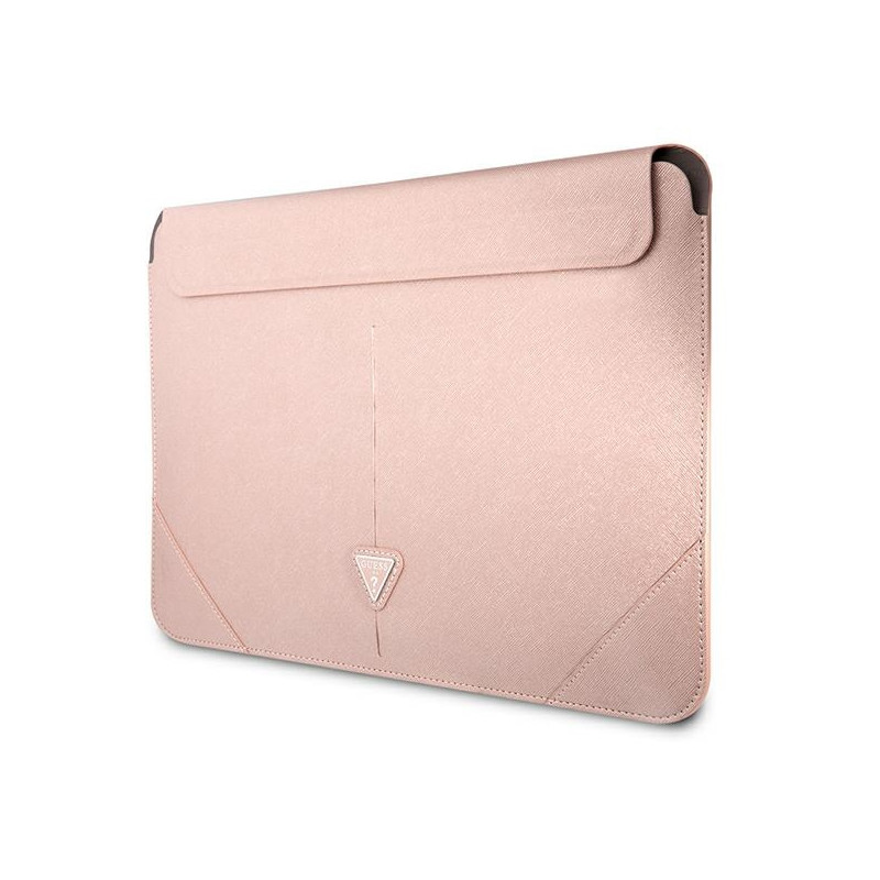 Etui Na Notebooka 13 " / 14 " Guess Saffiano Triangle Logo Sleeve Różowy